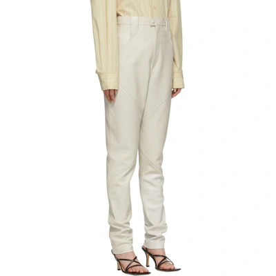 Shop Isabel Marant Off-white Leather Xenia Pants In 20ck Chalk