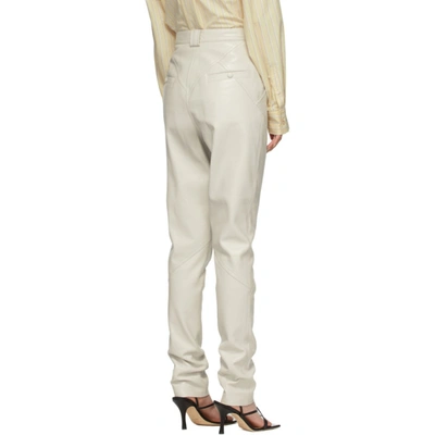 Shop Isabel Marant Off-white Leather Xenia Pants In 20ck Chalk