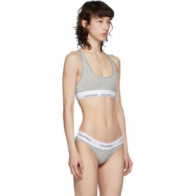 Shop Calvin Klein Underwear Grey And White Modern Bralette In 020 Heather