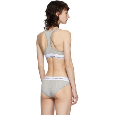 Shop Calvin Klein Underwear Grey And White Modern Bralette In 020 Heather