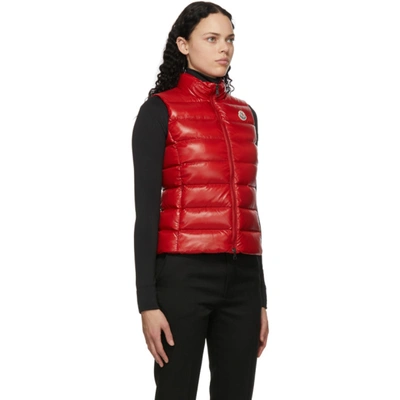 Shop Moncler Red Down Ghany Vest In 457 Red
