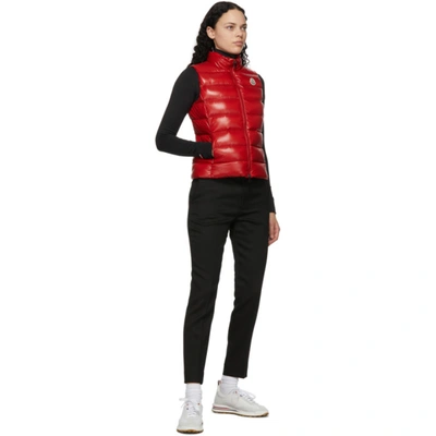 Shop Moncler Red Down Ghany Vest In 457 Red