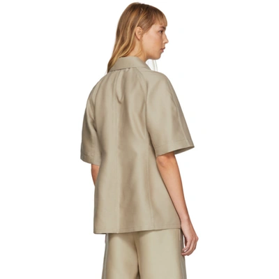 Shop Lvir Beige Structured Short Sleeve Shirt