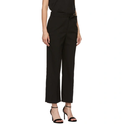 Shop Versace Black Wool Flare Trousers In A1008 Nero