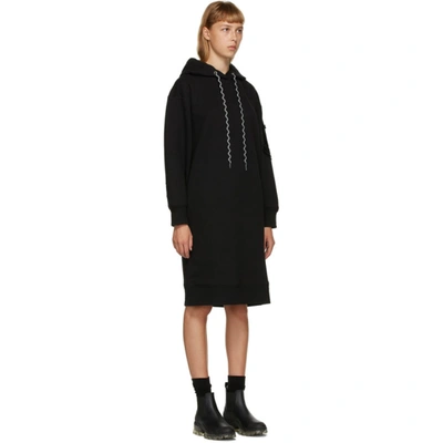 Shop Moncler Black Hoodie Dress In 999 Black