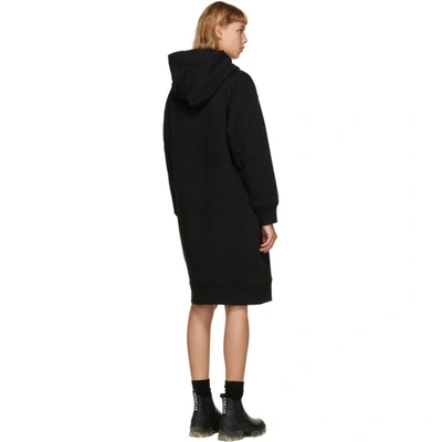 Shop Moncler Black Hoodie Dress In 999 Black