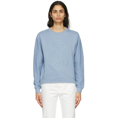 Shop Loewe Blue Anagram Sweatshirt In Light Blue