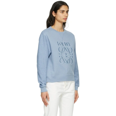 Shop Loewe Blue Anagram Sweatshirt In Light Blue