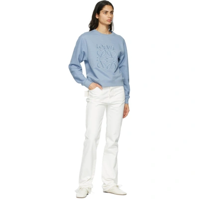 Shop Loewe Blue Anagram Sweatshirt In Light Blue