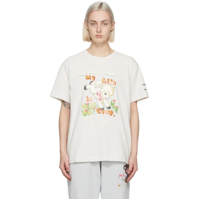 Shop Marc Jacobs Off-white Magda Archer Edition 'my Life Is Crap' T-shirt In 134 Vintwht