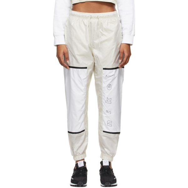 Nike Color Block Woven Sweatpants In Cream-white In 072 Light B | ModeSens
