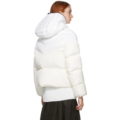 Shop Moncler White Down Guenioc Coat In 035 White