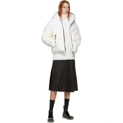 Shop Moncler White Down Guenioc Coat In 035 White