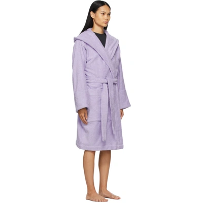 Shop Tekla Purple Hooded Bathrobe In Lavender