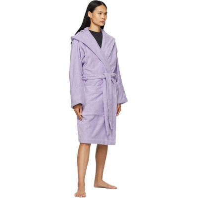 Shop Tekla Purple Hooded Bathrobe In Lavender