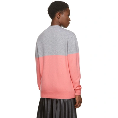 Shop Givenchy Pink & Grey Cashmere Logo Sweater In 957 Pk/grey