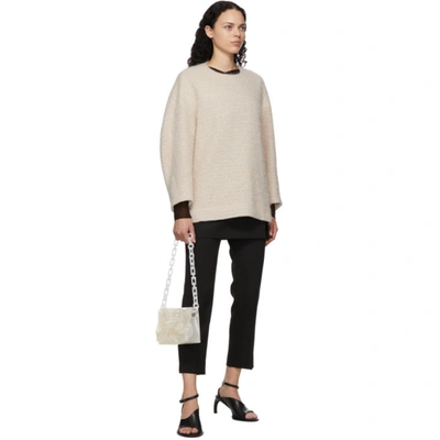 Shop Mame Kurogouchi Off-white Wool Oversized Sweater