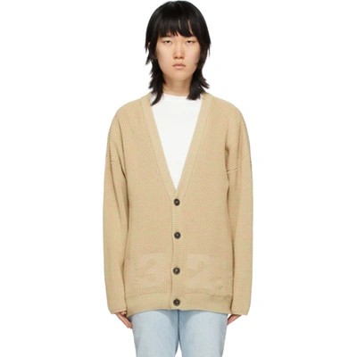 032c Beige Logo Cardigan In Multi Pink | ModeSens