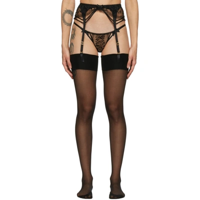 Shop Agent Provocateur Black Tanya Suspenders