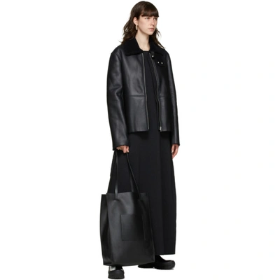 Shop Jil Sander Black Silk Knit Dress In 001 - Black