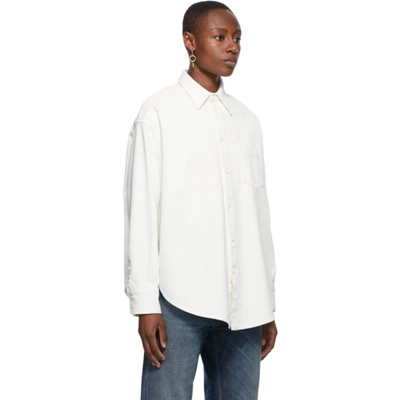 Shop Mm6 Maison Margiela Off-white Bull Circle Shirt In 101 Off Whi