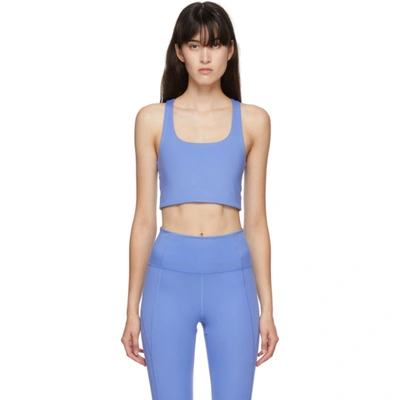 Shop Girlfriend Collective Blue Paloma Sports Bra In Periwinkle