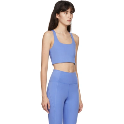 Shop Girlfriend Collective Blue Paloma Sports Bra In Periwinkle