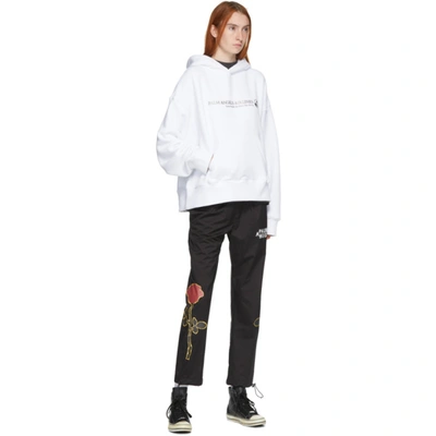 Shop Palm Angels White Palm Airlines Kimono Hoodie