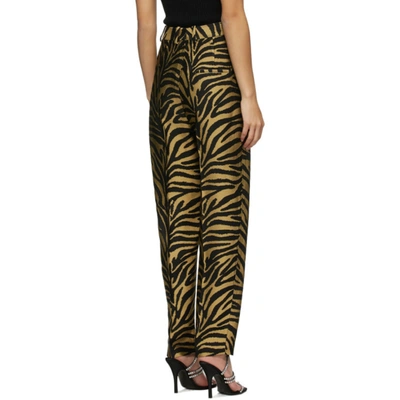 Shop Khaite Gold & Black Magdeline Trousers In 947 Gold/bl