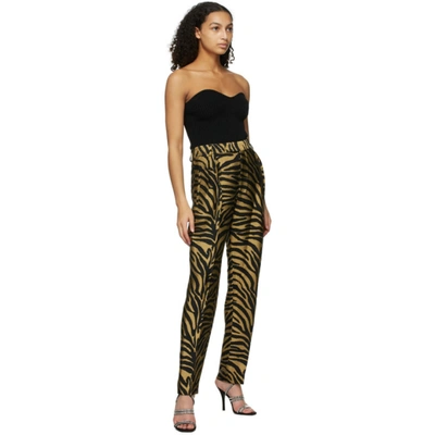 Shop Khaite Gold & Black Magdeline Trousers In 947 Gold/bl