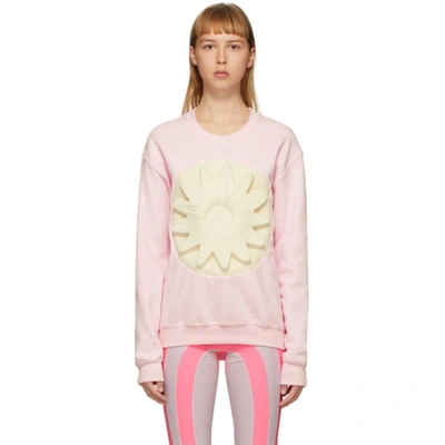 Shop Paula Canovas Del Vas Pink Flower Embossed Sweatshirt