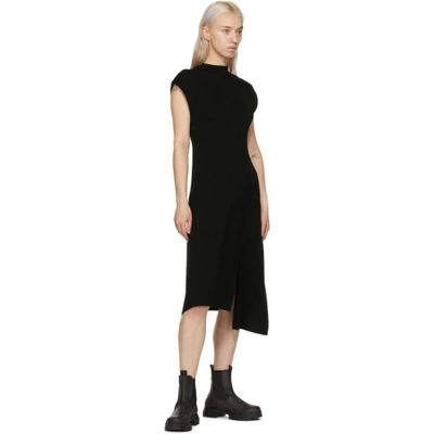 Shop Kenzo Black Wool Asymmetric Jumper Dress In 99 Black