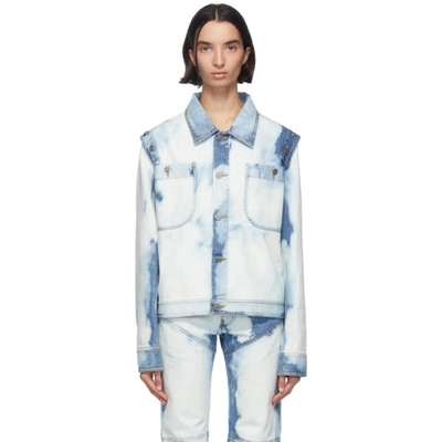 Shop Telfar Blue Bleach Denim Detachable Jacket