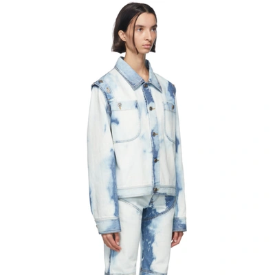 Shop Telfar Blue Bleach Denim Detachable Jacket