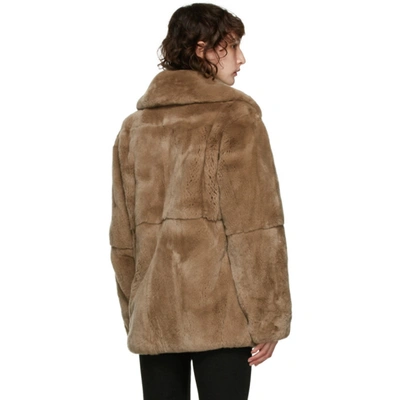 Shop Yves Salomon Brown Fur Jacket In A2049 Srsin