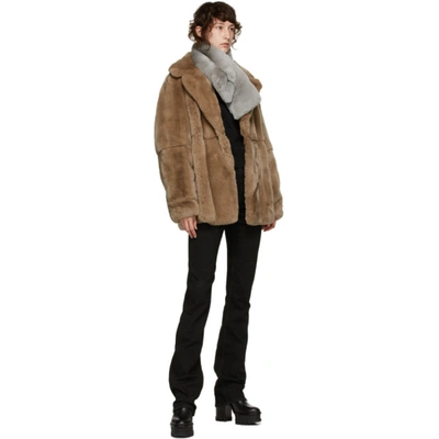 Shop Yves Salomon Brown Fur Jacket In A2049 Srsin
