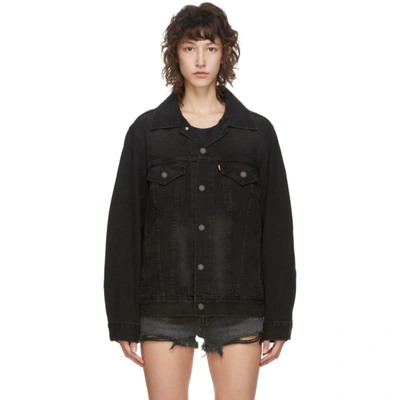 Shop Levi's Levis Black Denim Trucker Jacket In V Black