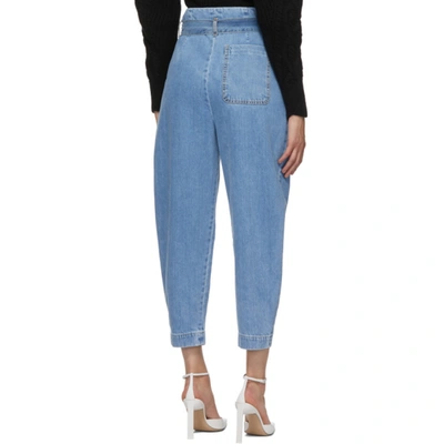 Shop Wandering Blue High-waist Cropped Jeans In 006 Blue