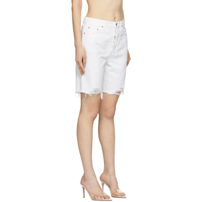 Shop Grlfrnd White Denim Marjan Shorts In G1338 Moon