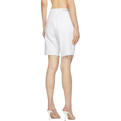 Shop Grlfrnd White Denim Marjan Shorts In G1338 Moon
