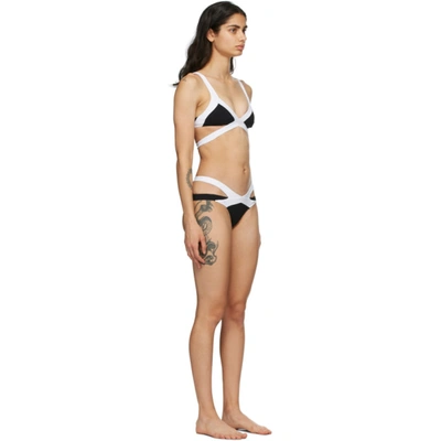 Shop Agent Provocateur Black & White Mazzy Bikini In Black/ Whit