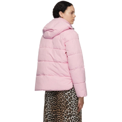 Shop Ganni Pink Heavy Tech Puffer Jacket In 465 Lilac