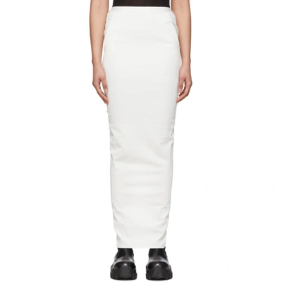 Shop Rick Owens White Pillar Skirt In 110 Chalkwh