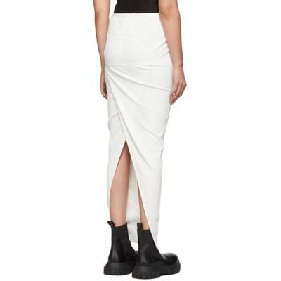Shop Rick Owens White Pillar Skirt In 110 Chalkwh