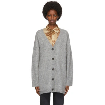 Shop Acne Studios Grey Wool & Mohair Cardigan In Cold Grey