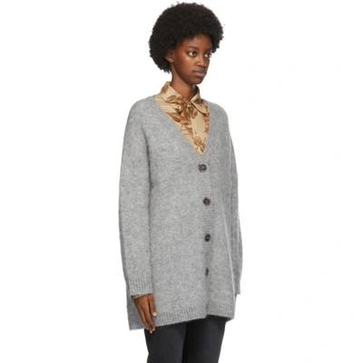 Shop Acne Studios Grey Wool & Mohair Cardigan In Cold Grey