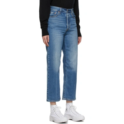 Shop Levi's Blue Ribcage Straight Ankle Jeans In At The Read