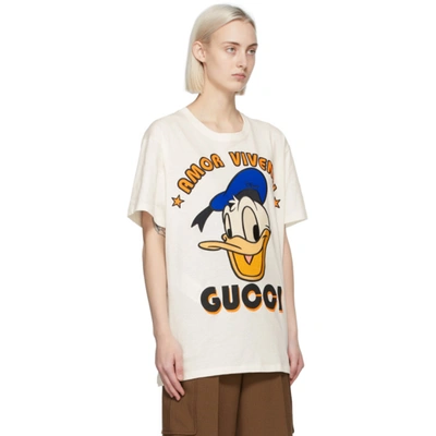 Gucci Off-white Disney Edition 'amor' Donald Duck T-shirt In Yellow &  Orange