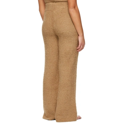 Shop Skims Brown Knit Cozy Lounge Pants In Camel