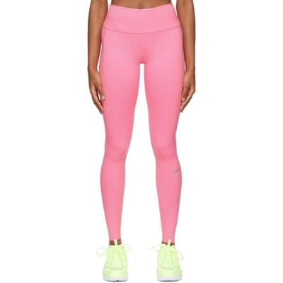 Shop Nike Pink Epic Luxe Leggings In 607 Pink